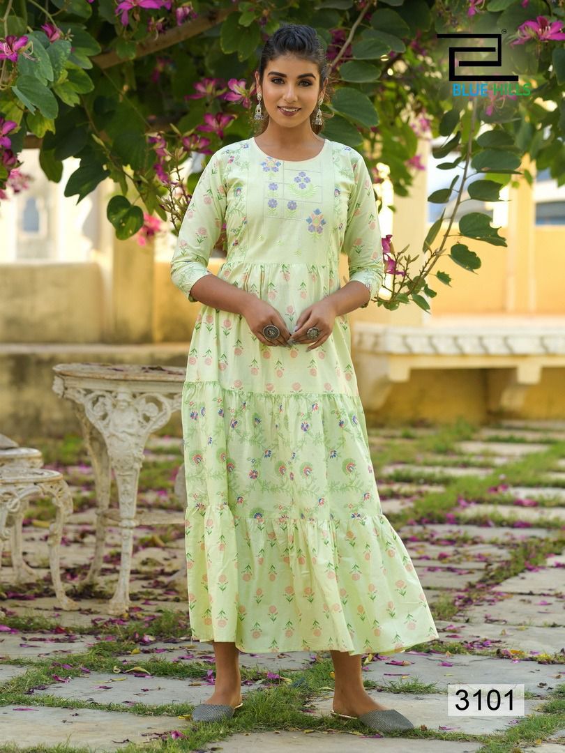Blue Hills Livik 11 Heavy Cotton Fancy Festive Wear Designer Anarkali Kurti Collection